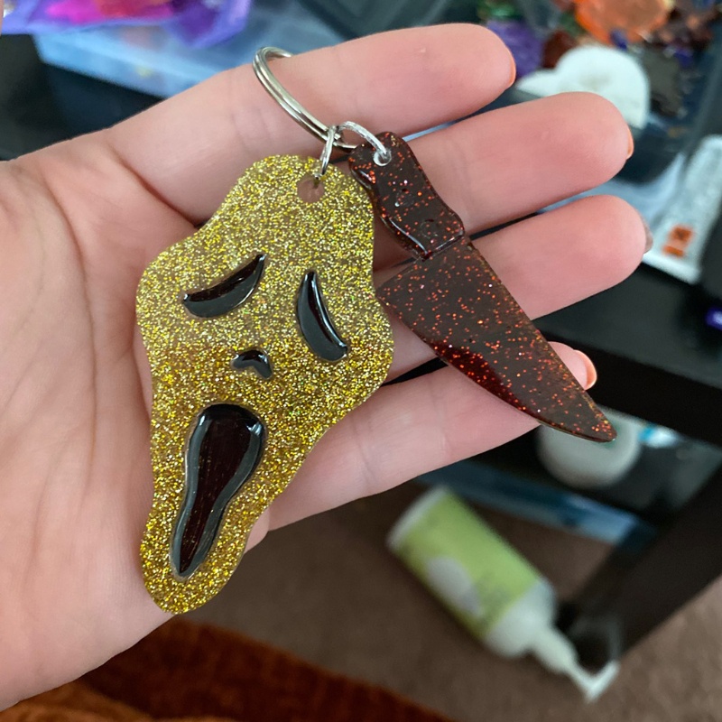 Sa Khuôn Silicone Làm Mặt Dây Chuyền Hình Đầu Lâu Halloween