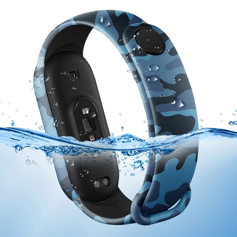 Dây silicon màu ngụy trang thay thế cho Xiaomi Mi Band 6 NFC MiBand 5