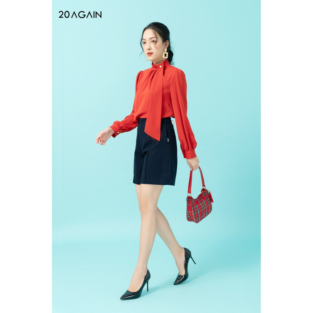 [Mã WABR20A30 giảm 10% đơn 99K] Áo sơ mi nữ công sở cổ cao 20AGAIN ASA1794