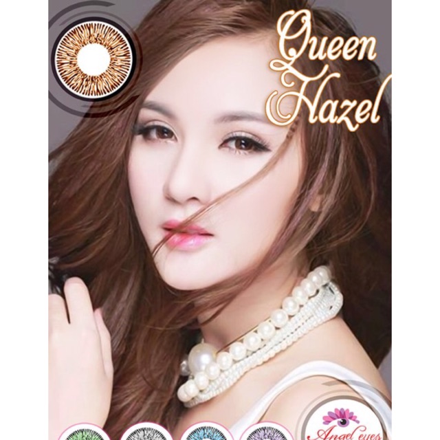 Lens nâu 0 đến 6 độ Queen hazel Hàn Quốc