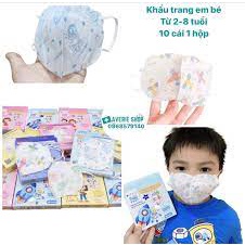 [HOẢ TỐC] Combo 10 chiếc Khẩu Trang 3D Gấu Mầm Chồi Lá Thịnh Phát Cho Bé từ 4-10 Tuổi 3 Lớp Kháng Giọt Bắn, Kháng Khuẩn