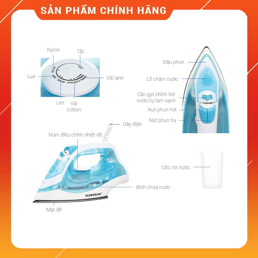 [ Free Ship ] Bàn là hơi nước SUNHOUSE SHD2065 giá tốt nhất