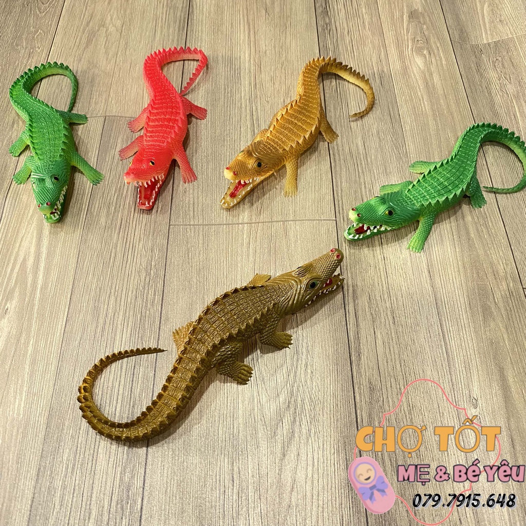 Đồ Chơi Cá Sấu Dẻo Cho Bé Nhiều Màu Sắc 20cm