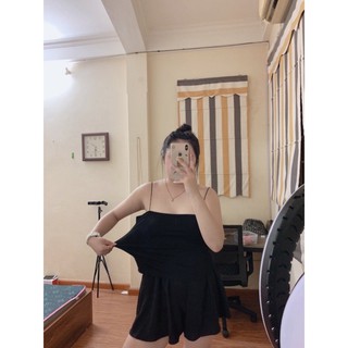 Áo hai dây croptop bigsize CRA019-BIG màu đen / trắng / tím (phù hợp 60kg-78kg)