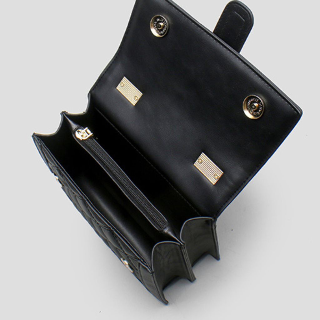 Túi xách nữ, túi xách công sở ô trám nắp gập da mịn size 20 - TXN033