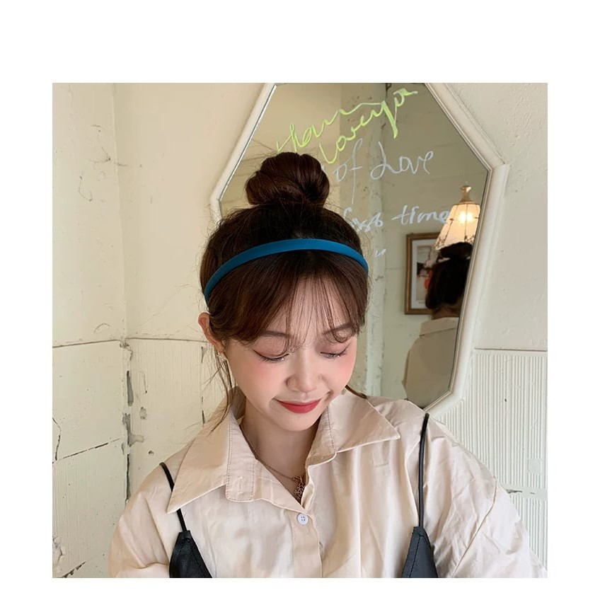 Bờm cài tóc trơn satin bản nhỏ sang chảnh