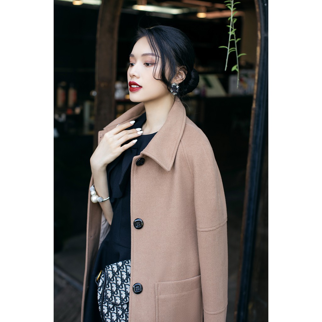 Áo khoác dạ nữ dài tay có túi ốp sang trọng KDW0482 - 9