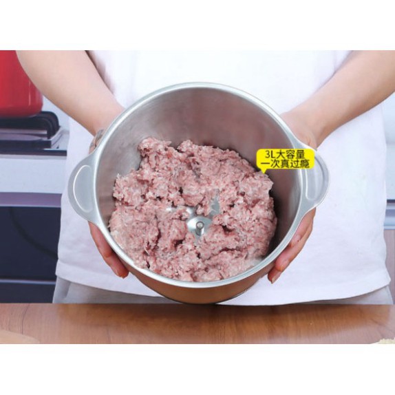 Cối Xay Thịt Cối Inox 4 Lưỡi Đa Năng, Dung Tích 2L,3L [Hàng nội địa Trung]❎