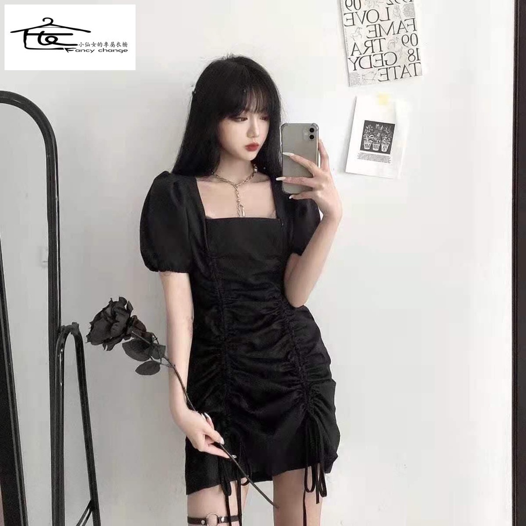 Đầm Dáng Ôm Xếp Ly Có Dây Buộc Thời Trang Hàn Quốc Chất Lượng Cao Hàng Mới