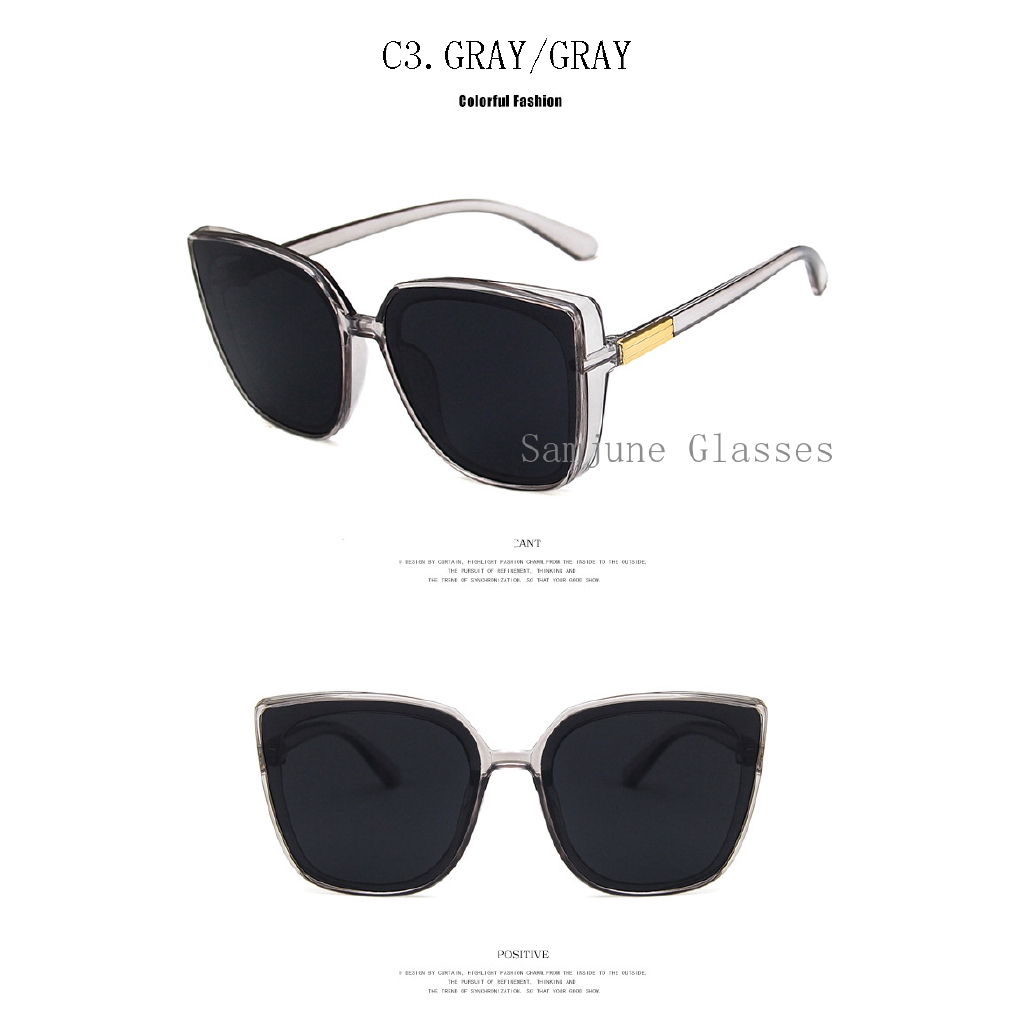 Kính mát SAMJUNE gọng mắt mèo hình vuông phong cách thời trang mới