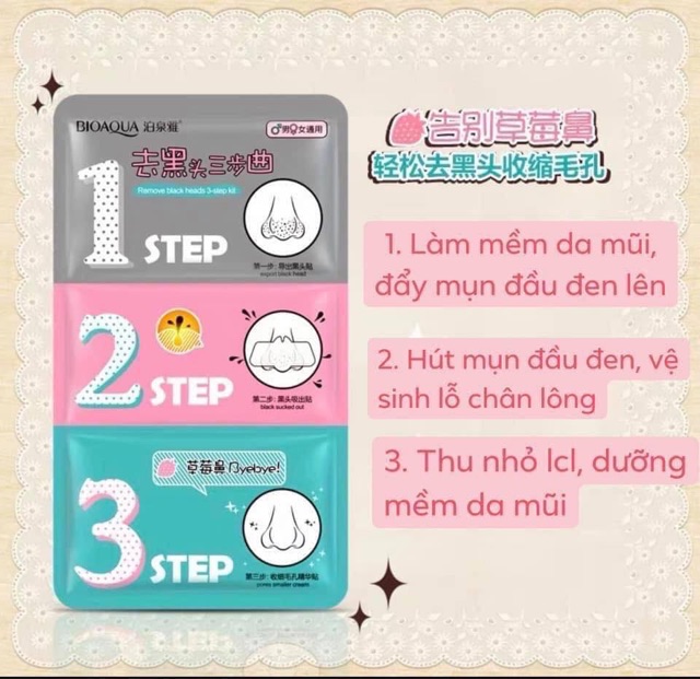 [ CHÍNH HÃNG ] MẶT NẠ LỘT MỤN ĐẦU ĐEN 3 BƯỚC BIOAQUA VĨNH BIỆT MỤN ĐẦU ĐEN - SE LỖ CHÂN LÔNG