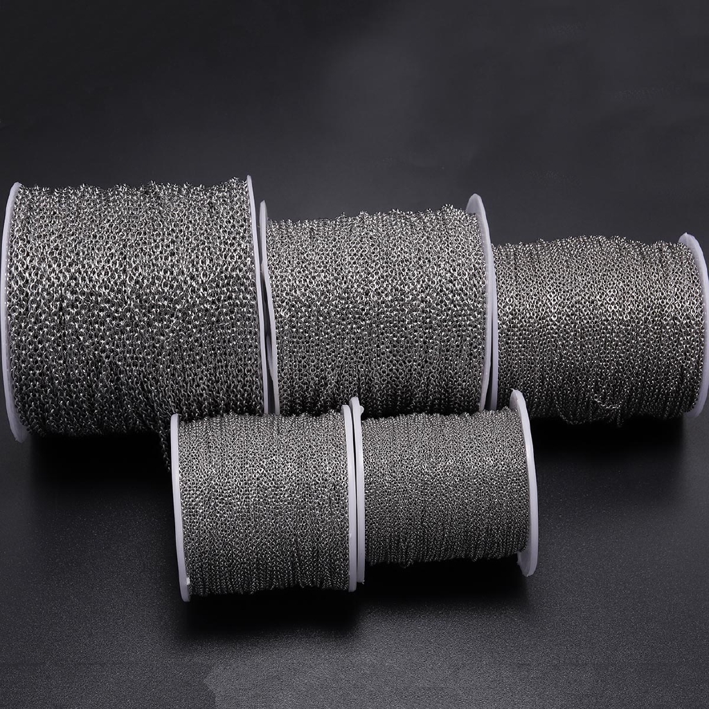 Dây xích ST.KUNKKA 5m/ 1.2 1.6 2.5 3 mm bằng thép không gỉ làm trang sức diy