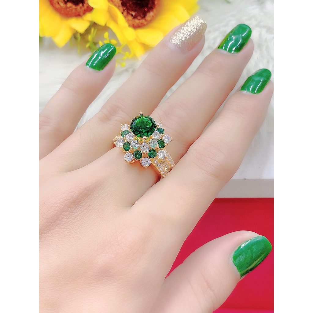Nhẫn nữ UHA mạ vàng 18K đính đá CZ N559