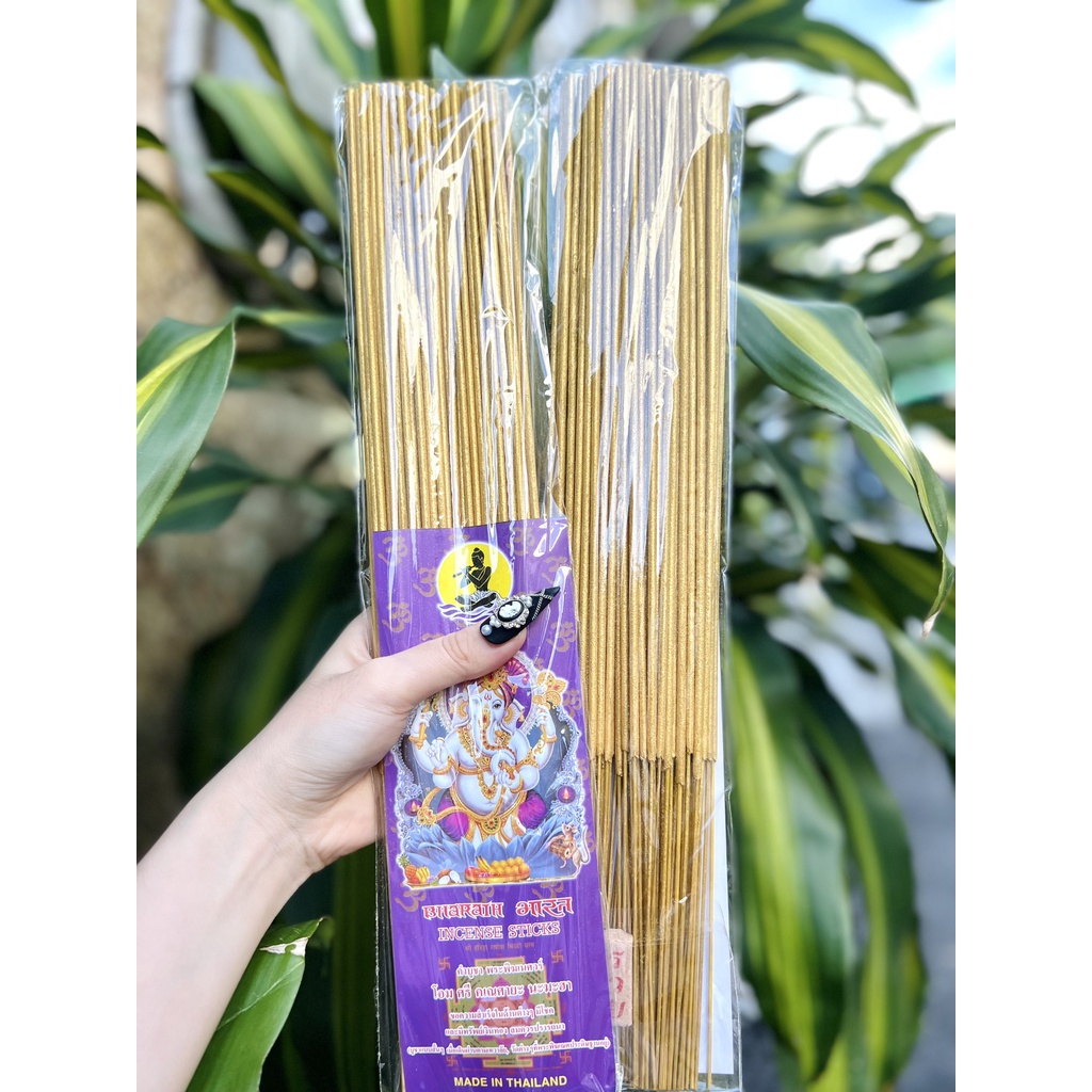 Nhang thái lan thần tài kéo khách gọi tài lộc - 79 cây 4 tấc cuộn tàn nhũ kim nhang voi tím