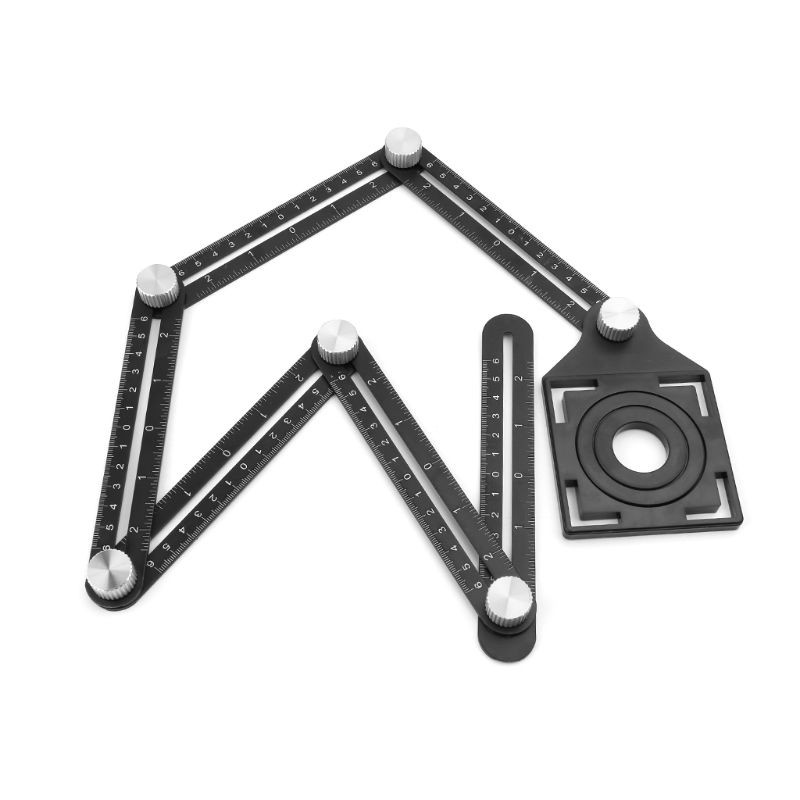 Thước đo nhiều góc nhiều vị trí bằng hợp kim nhôm màu đen đa năng tiện dụng