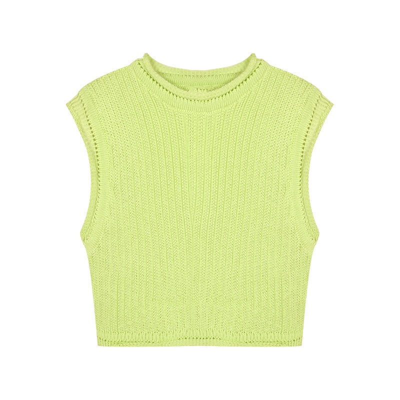 IELGY  Áo Dệt Kim Mỏng Sát Nách Dáng Rộng Ngắn Thời Trang Mùa Hè Cho Nữ