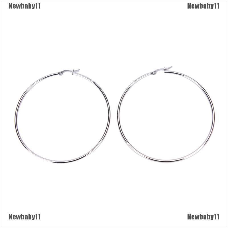 Vòng Tròn Bằng Thép Không Gỉ Mạ Bạc Bóng Mỏng 2mm Thời Trang