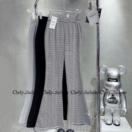 Quần ống loe nữ cạp chun lưng cao vải cotton thun co giãn ,quần ông bas nữ Chely_fashion