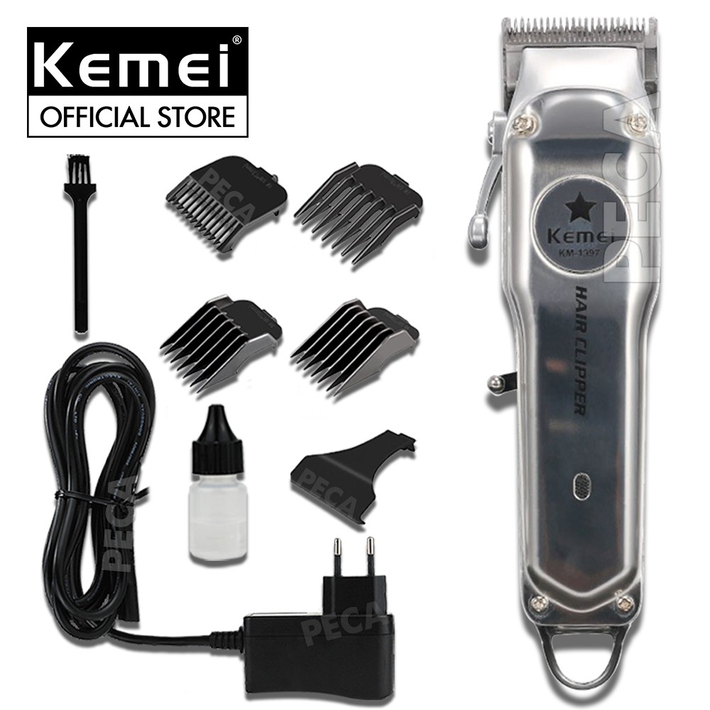 Tông đơ cắt tóc không dây Kemei KM-1997 chuyên nghiệp với toàn thân là hợp kim nhôm cao cấp pin lithium 2000mAh