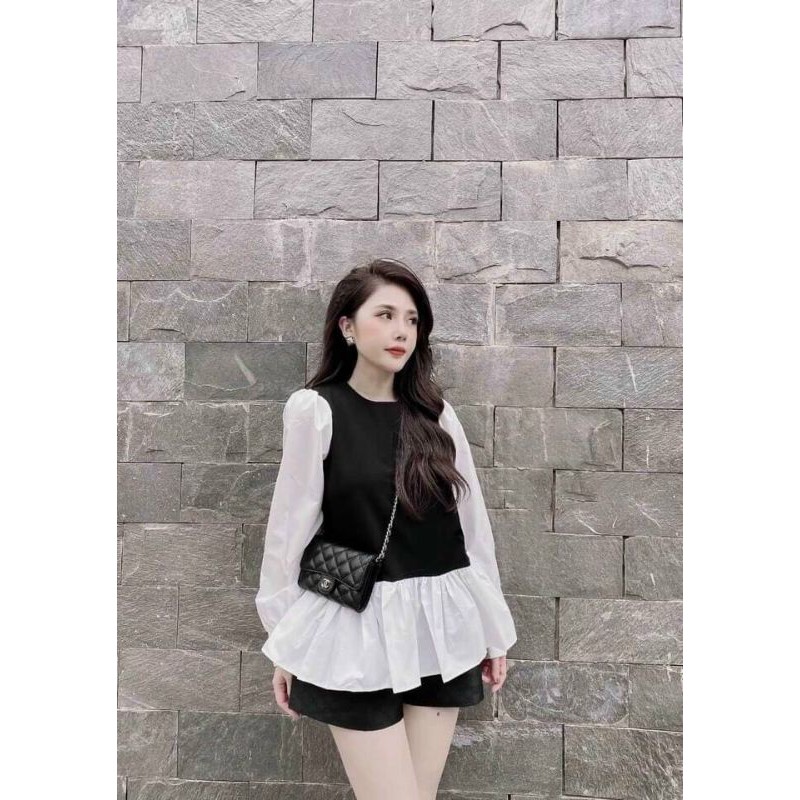 Áo sơ mi phối màu gile