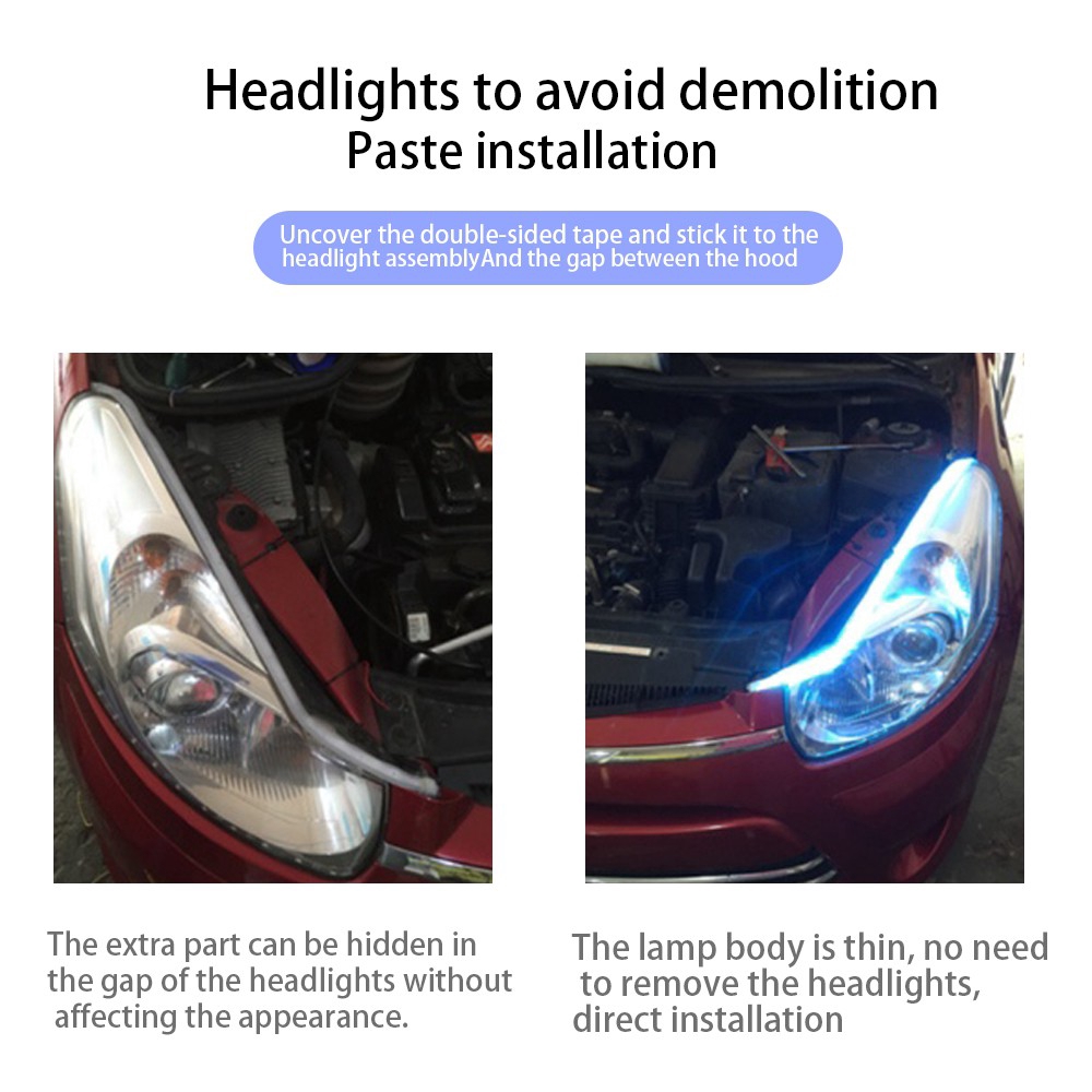 Dải đèn LED tính hiệu DRL RGB điều khiển từ xa trang trí xe hơi