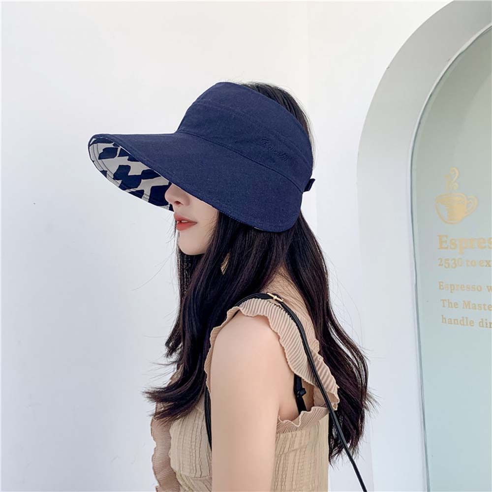 Mũ vành rộng hở chóp chống tia cực tím thời trang hè cho nữ