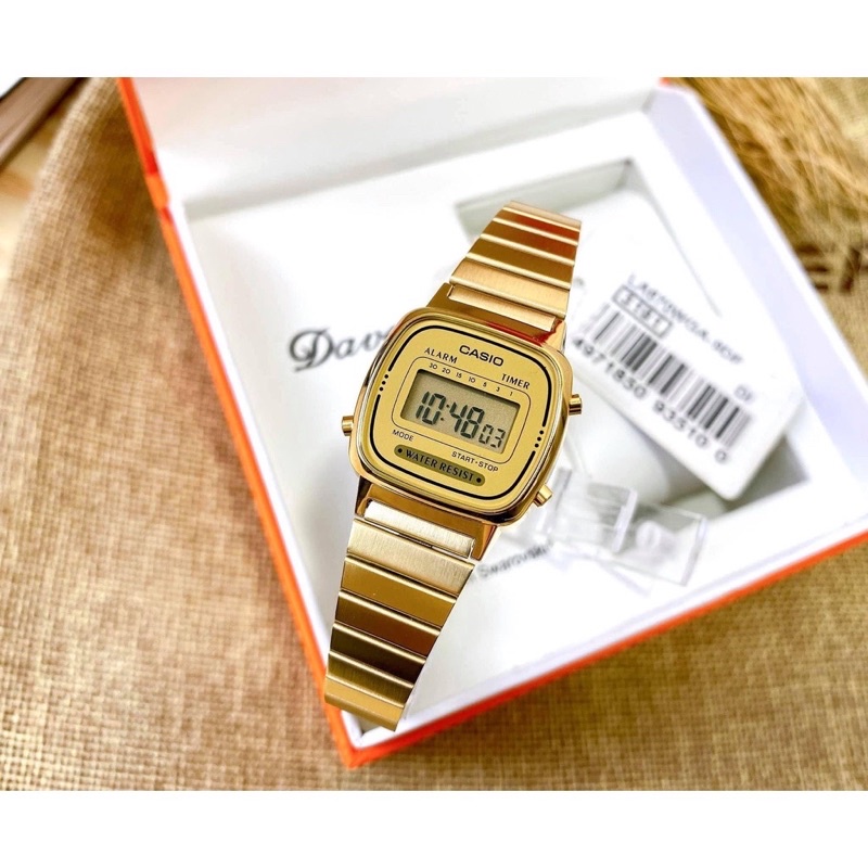 Đồng hồ Nữ Casio LA670WGA-9, đồng hồ chính hãng, vàng mặt vàng