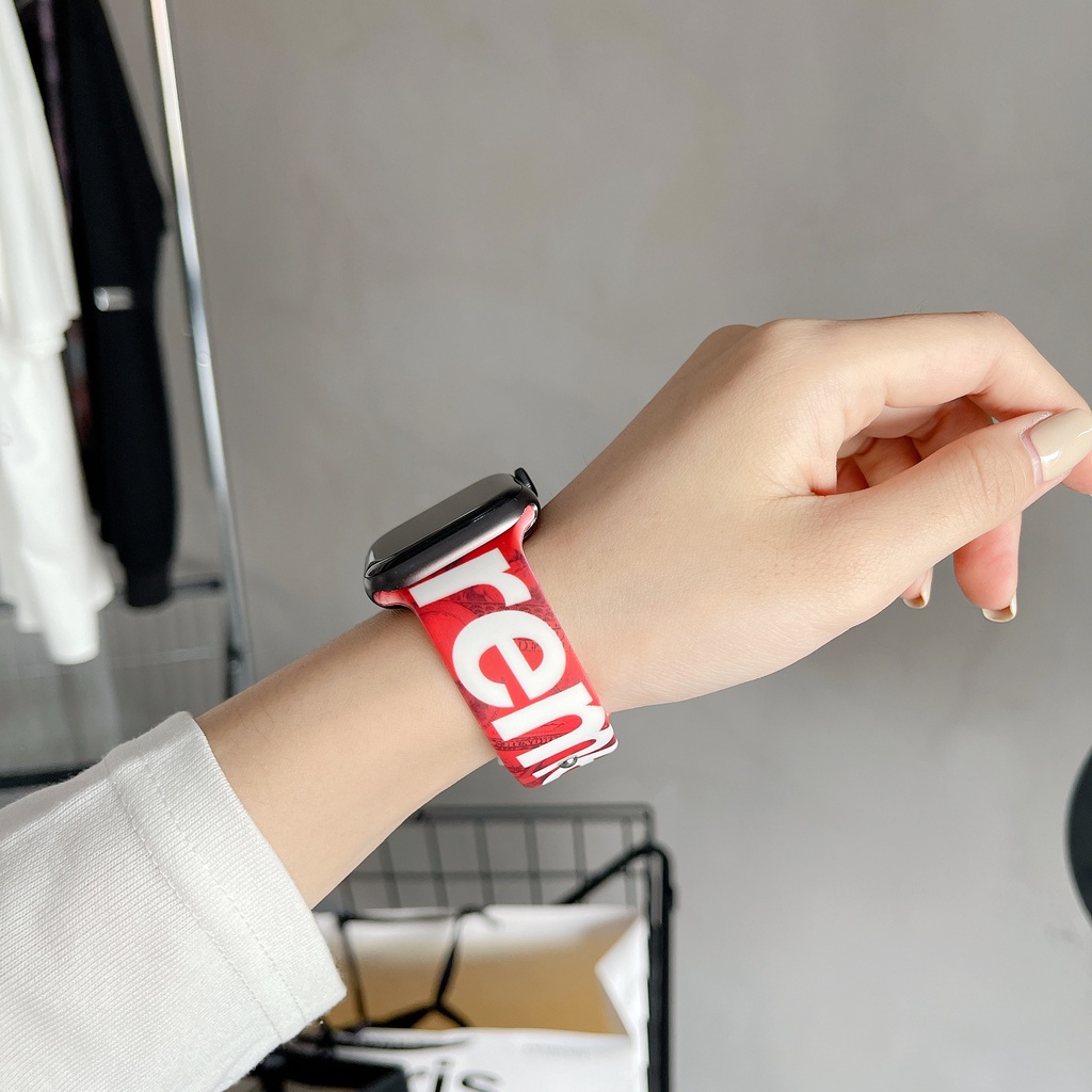 Dây Đeo Đồng Hồ Bằng Silicone Cho iWatch Series 8 SE 7 6 5 4 3 2 Correa 38 40 41 42 44 45mm