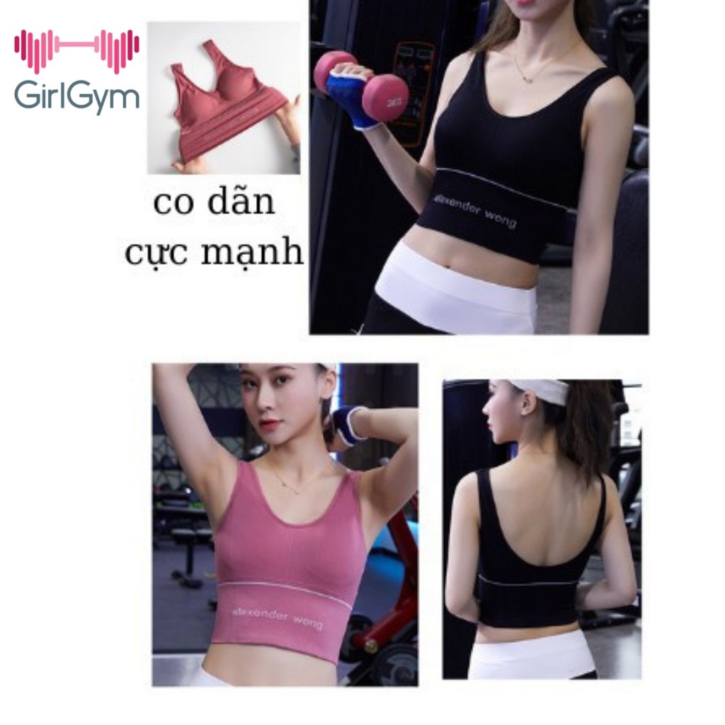 Áo Bra tập Gym Yoga, dáng Croptop ba lỗ nữ có mút đệm nâng ngực thể thao thời trang cao cấp GirlGym