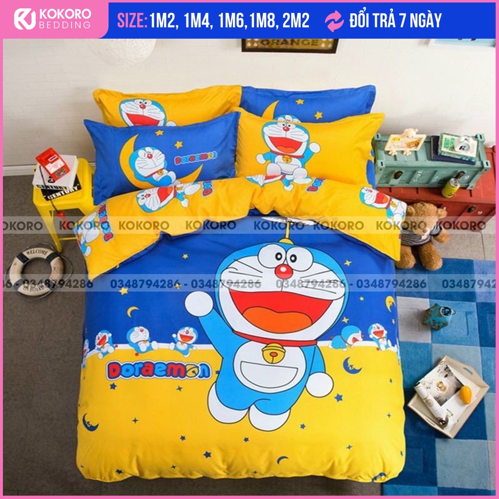 Trọn Bộ Chăn Ga Gối (Set 4) Kokoro-Bedding Chất Cotton Tynaa MẪU Doremon Siêu Cute Nhiều Mẫu Cho Bé Yêu Lựa Chọn