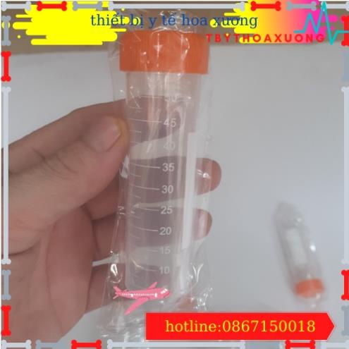com bo 10 Ống Falcon 50ml - Ống Ly Tâm 50ml Nắp Vặn, Đáy Nhọn Tiệt Trùng Từng Cái