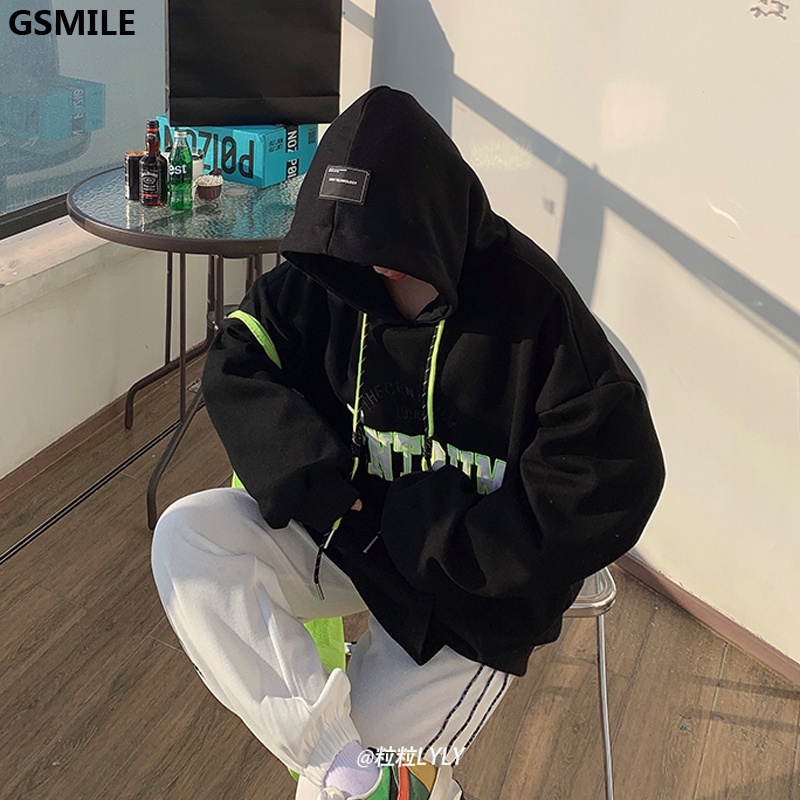 Áo Sweater  Mỏng Có Mũ Trùm Đầu Phong Cách Hàn Quốc Thời Trang Thêu Chữ Cái