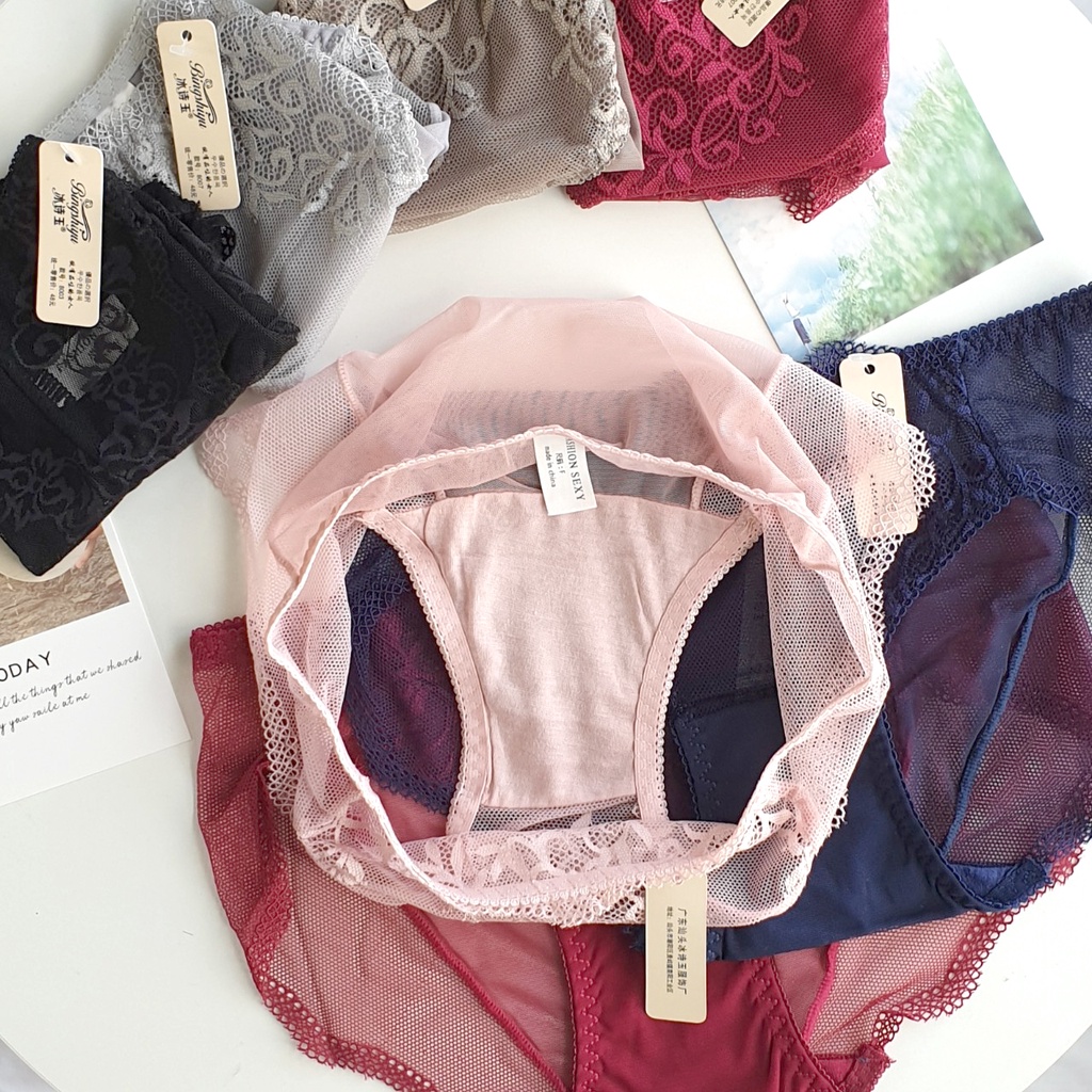 Quần lót nữ ren Royal Flower cao cấp - Quần chip voan mỏng FLQ126