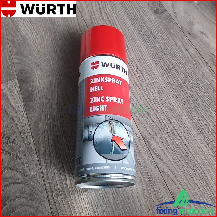 Chai xịt mạ kẽm chống gỉ sét chuyên dụng cao cấp Wurth ZINC SPRAY-400ml (SX tại Đức, 96.5% kẽm)