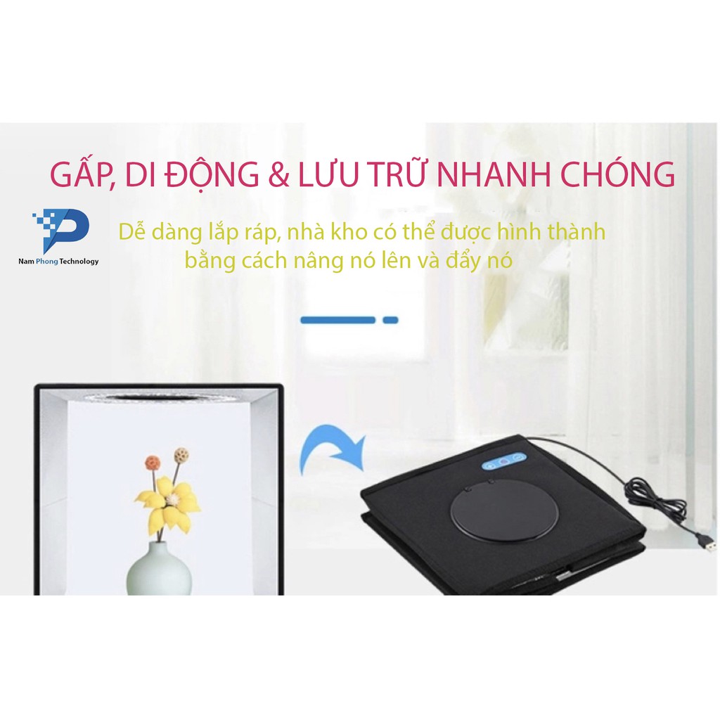 HỘP CHỤP ẢNH SẢN PHẨM PULUZ MÀU ĐEN SZ 25*25 - CHÍNH HÃNG - CÓ BẢO HÀNH