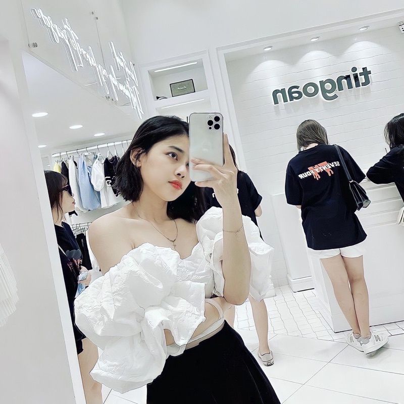 ÁO XỐP TRỄ VAI TAY PHỒNG MOD m44
