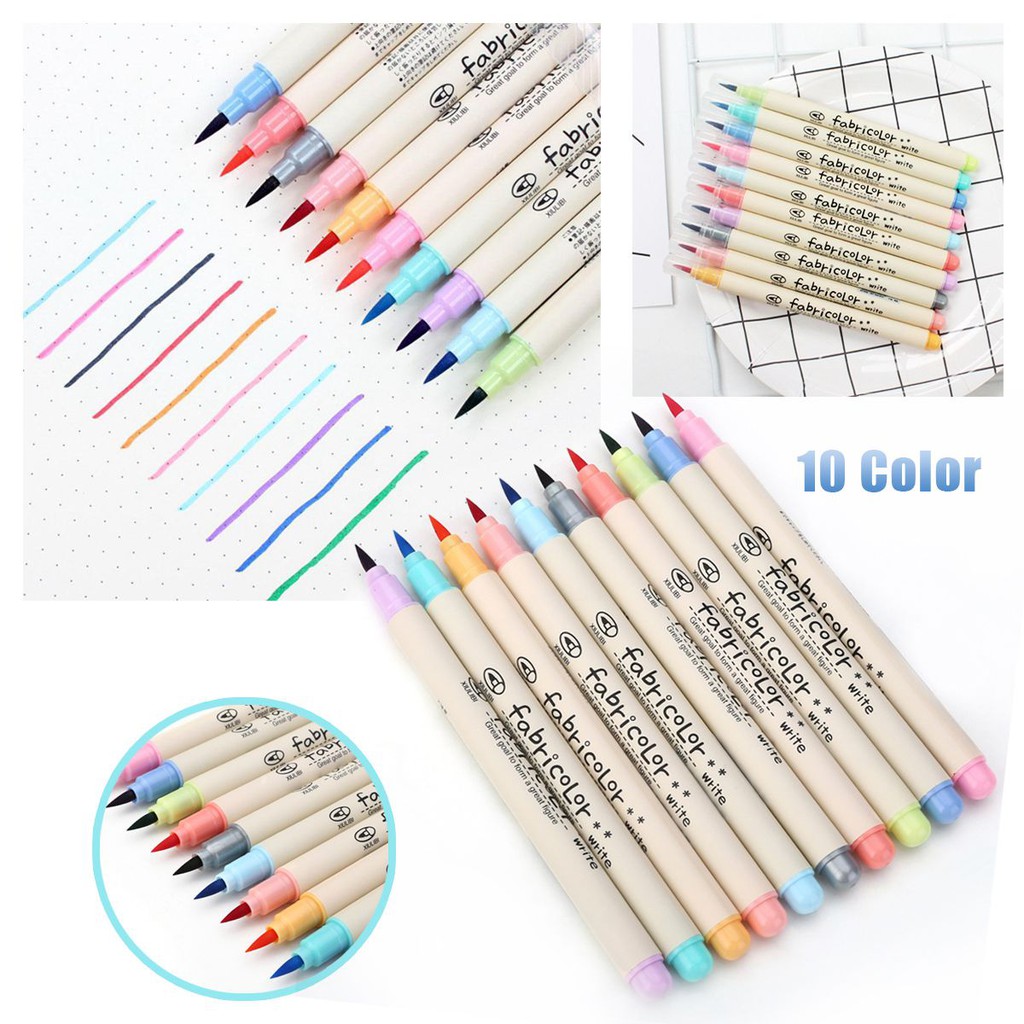 New 10 Colour Drawing Calligraphy Artist Brush Pens Watercolour Painting Pen Set