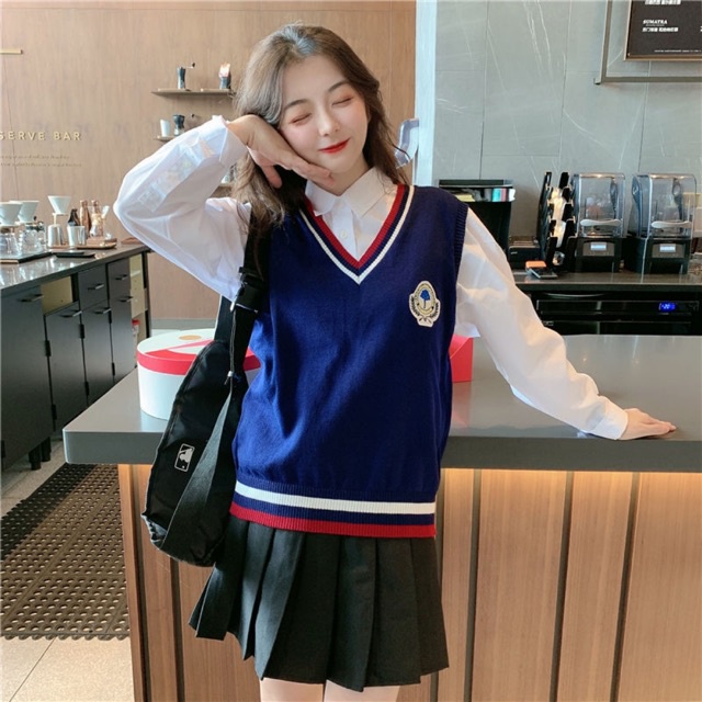 Áo Gile logo huy hiệu siêu hot hit phong cách ullzzang