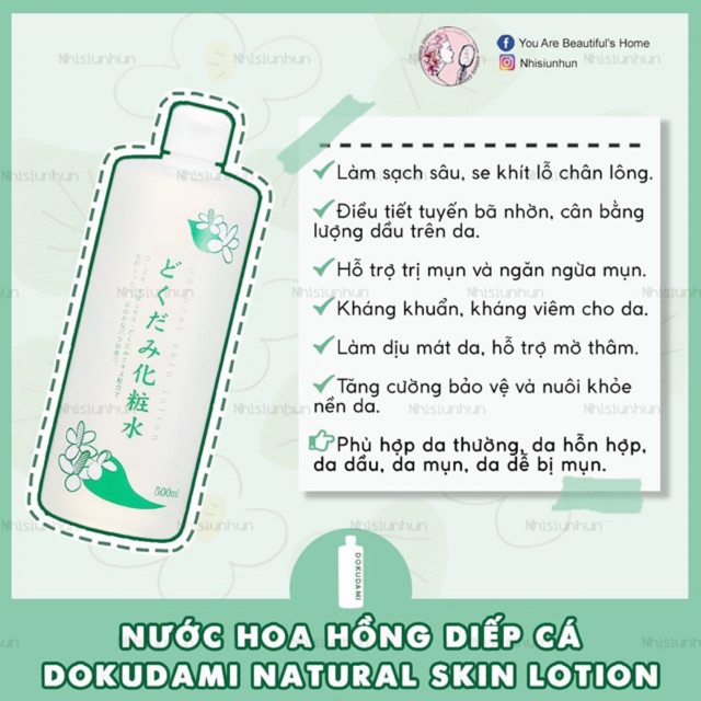 Nước hoa hồng LOTION DIẾP CÁ DOKUDAMI – GIẢI PHÁP CHO LÀN DA DẦU MỤN