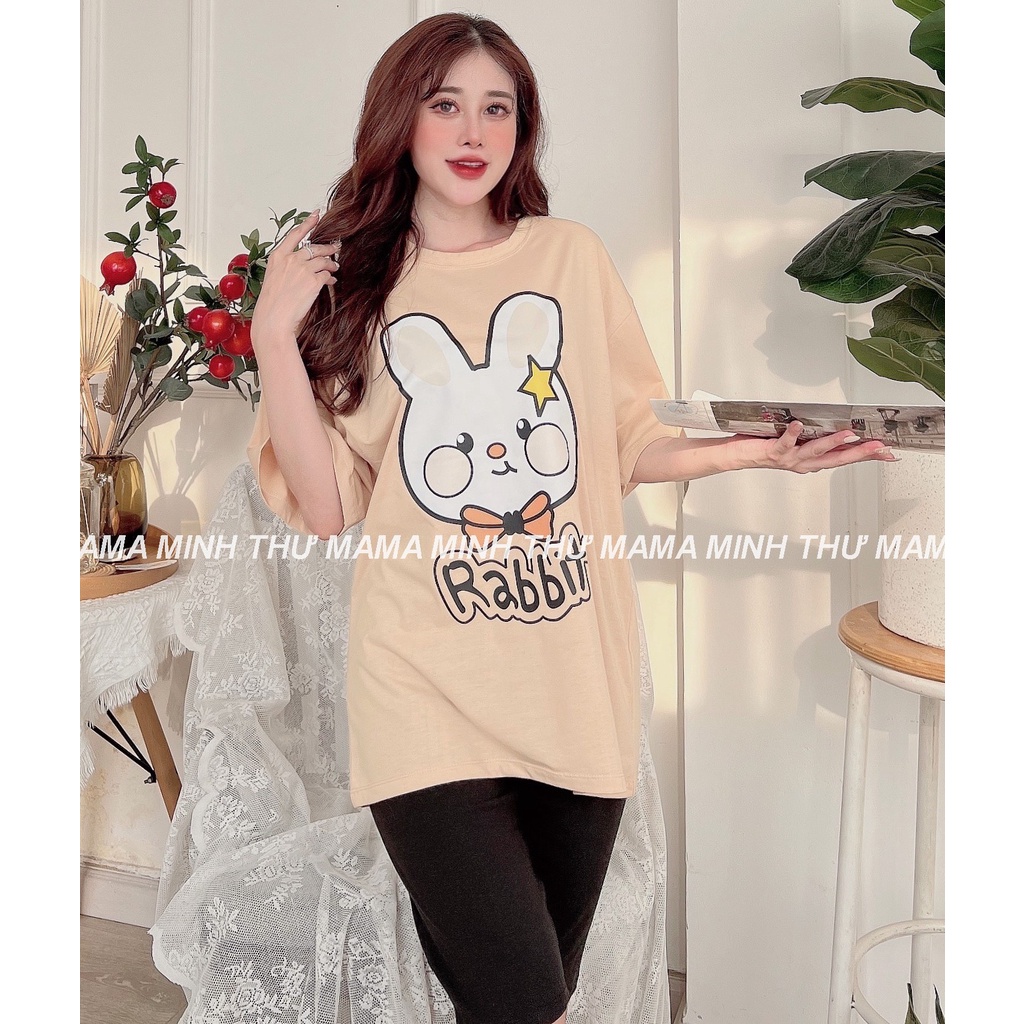 Bộ bầu mặc nhà - chất liệu cotton - kiểu mới thời trang ( bộ lửng ép thỏ Lớn )