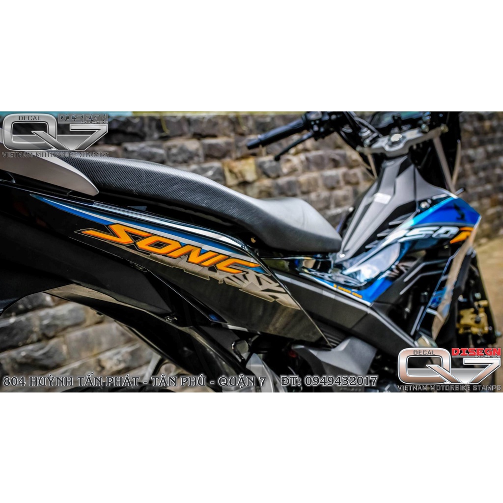 Tem rời SONIC 150 xanh đen - decalq7