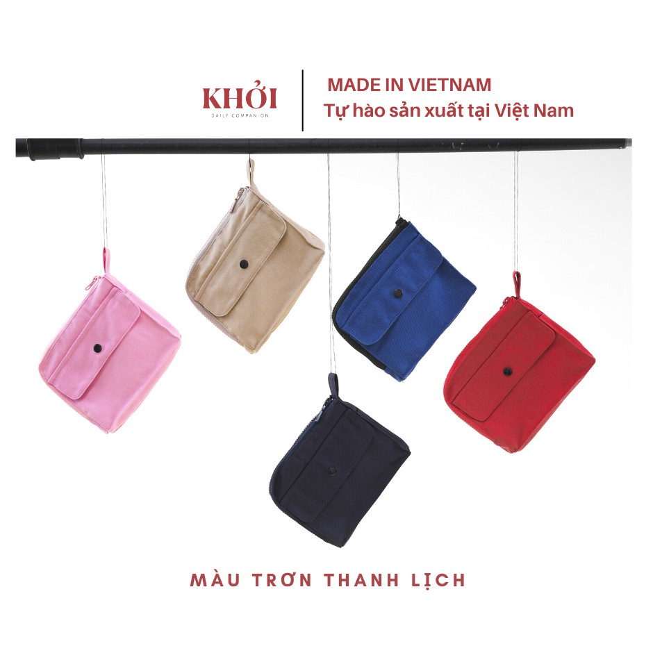 Ví Vải Tiện Ích MULTI POUCH, Hai Ngăn Để Sạc Laptop, Cáp Sạc, Mỹ Phẩm Xinh Xắn