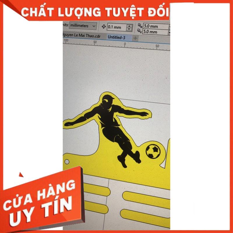 Giá treo huy chương, Bóng đá, 41x20cm, sơn màu Rich Gold