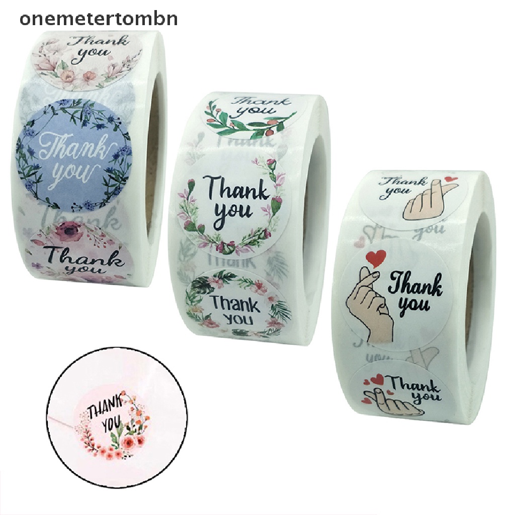 Cuộn 500 miếng dán chữ thank you trang trí xinh xắn