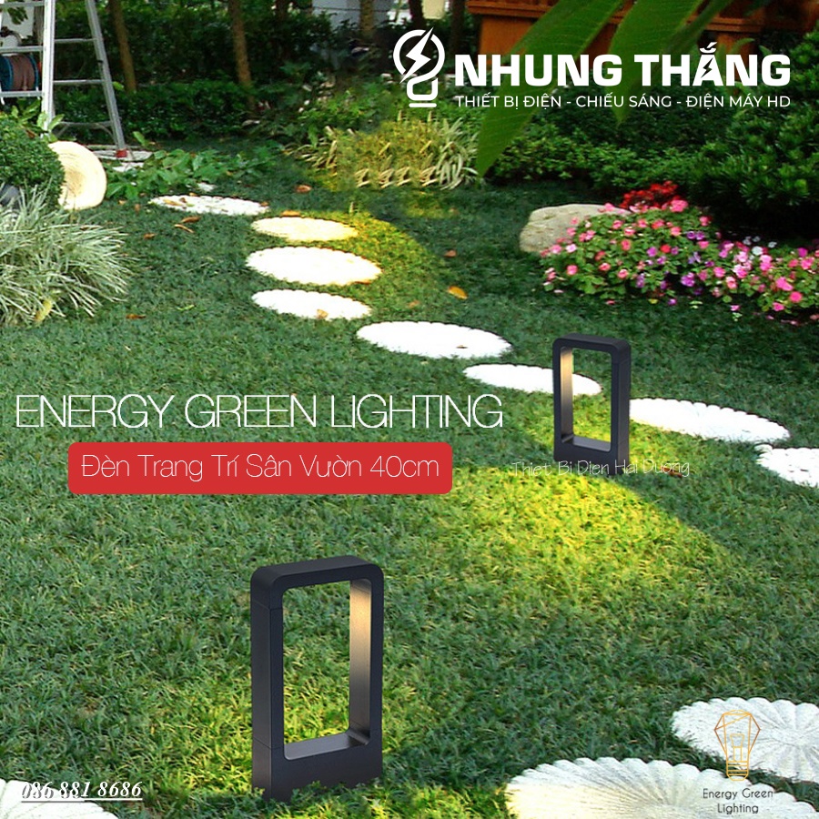 Đèn Trang Trí Sân Vườn DSV-818 Chống Nước - Chiều Cao 40cm - Ánh Sáng Vàng - Sử Dụng Điện