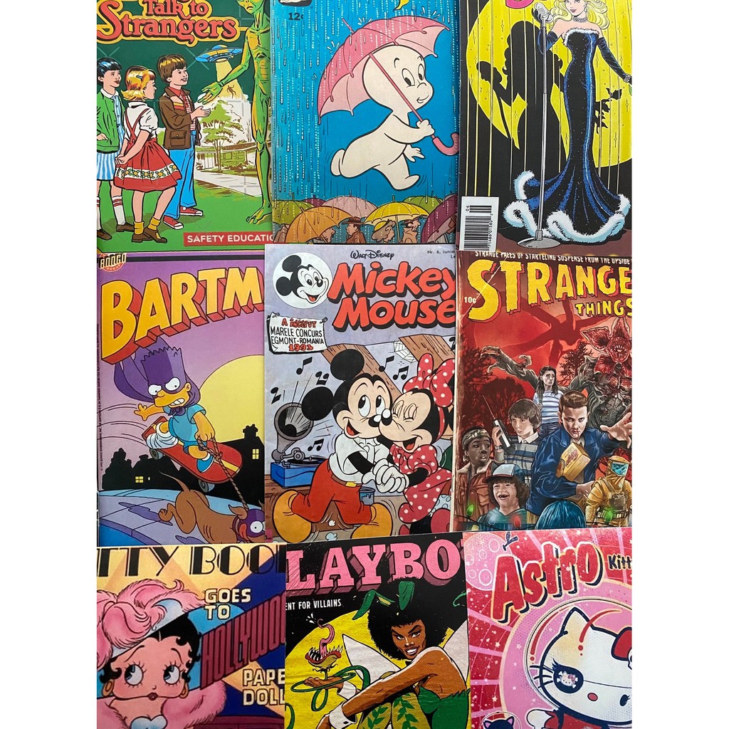 Wall Collage keo sẵng bóc dán tường trang trí decor phòng ngủ - theme bìa hoạt hình