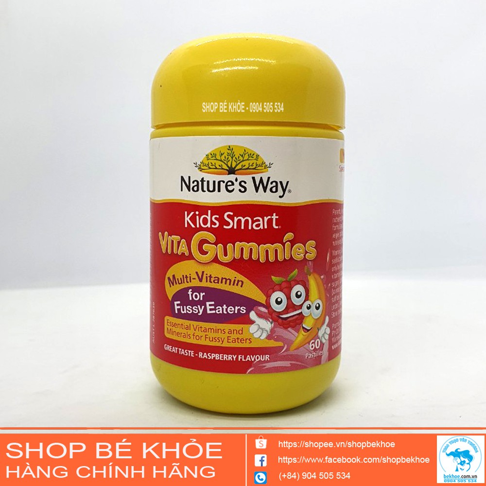 Kẹo dẻo biếng ăn Kids Smart Vita Gummies Multi Vitamin for Fussy Eaters 60v - úc