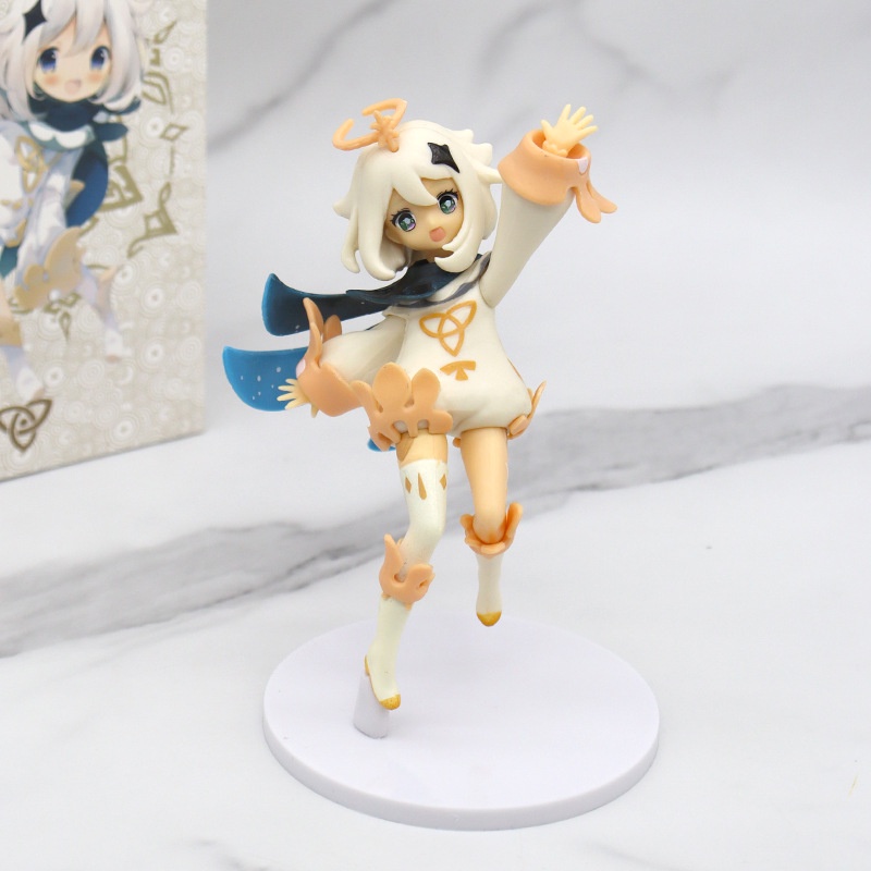 Mô Hình Búp Bê Nhân Vật Paimon Đang Ngồi Dễ Thương Bằng PVC Hai Chiều Kèm Hộp Màu