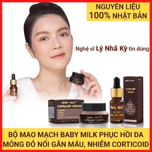 Bộ Mao Mạch Baby Milk Phục Hồi Da Mỏng Đỏ Nhiễm Corticoid 60g - Hàng Hiệu Cao Thiên Nhi