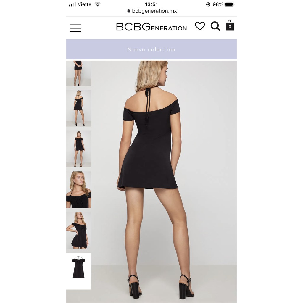 Đầm thun BCBG trễ vai